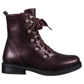 SHELOVET Stivali stringati rosso multicolore