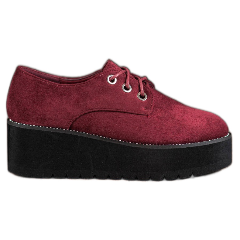 SHELOVET Scarpe in camoscio sulla piattaforma rosso