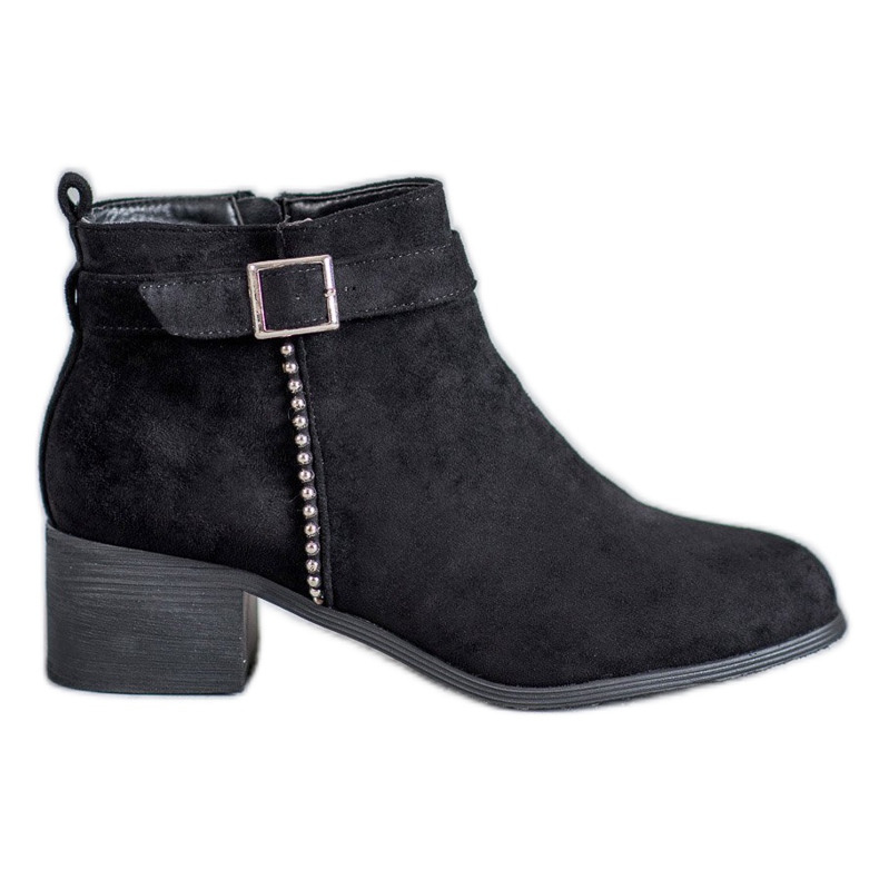 SHELOVET Stivali con tacco alto in camoscio nero