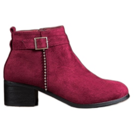 SHELOVET Stivali con tacco alto in camoscio rosso