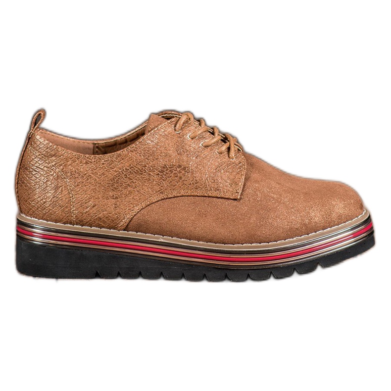 SHELOVET Scarpe sulla piattaforma con stampa serpente marrone