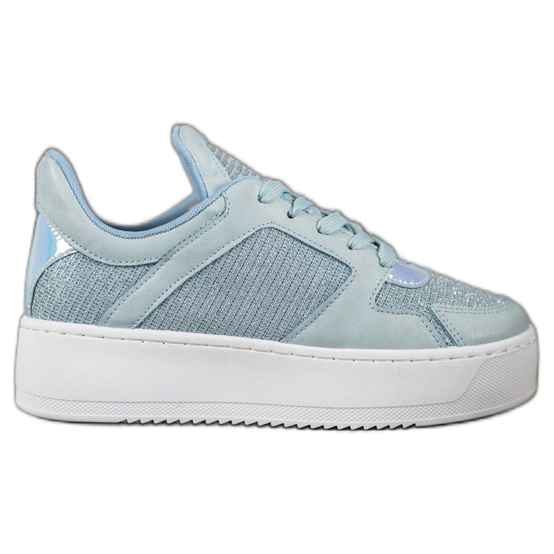 Ideal Shoes Sneakers Con Glitter blu