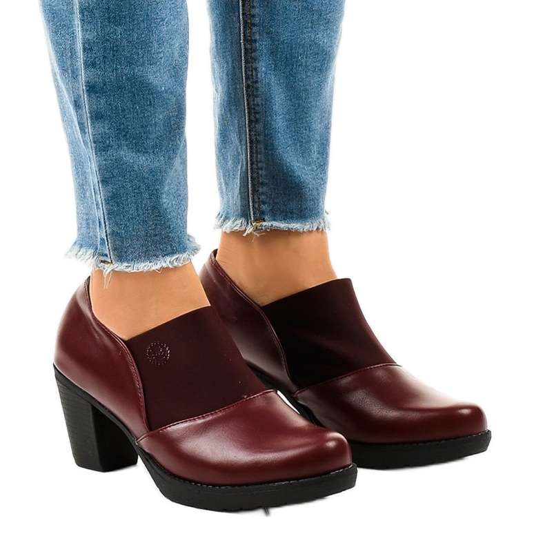 Stivaletti slip-on bordeaux sul post TH-F198 rosso