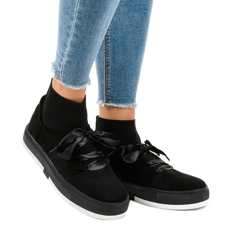 Sneakers alte nere nastro CH-95 nero
