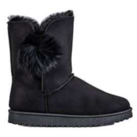 SHELOVET Mukluki con pompon nero
