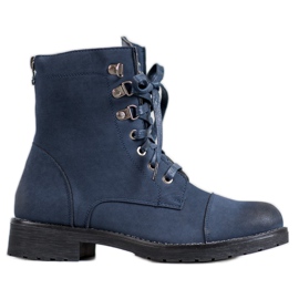 S. BARSKI Stivali stringati blu navy