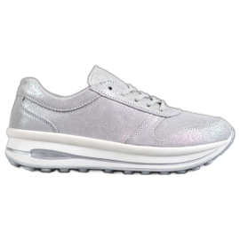 Scarpe In Pelle Con Glitter VINCEZA grigio