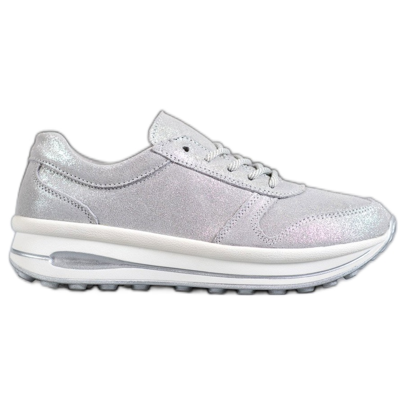 Scarpe In Pelle Con Glitter VINCEZA grigio