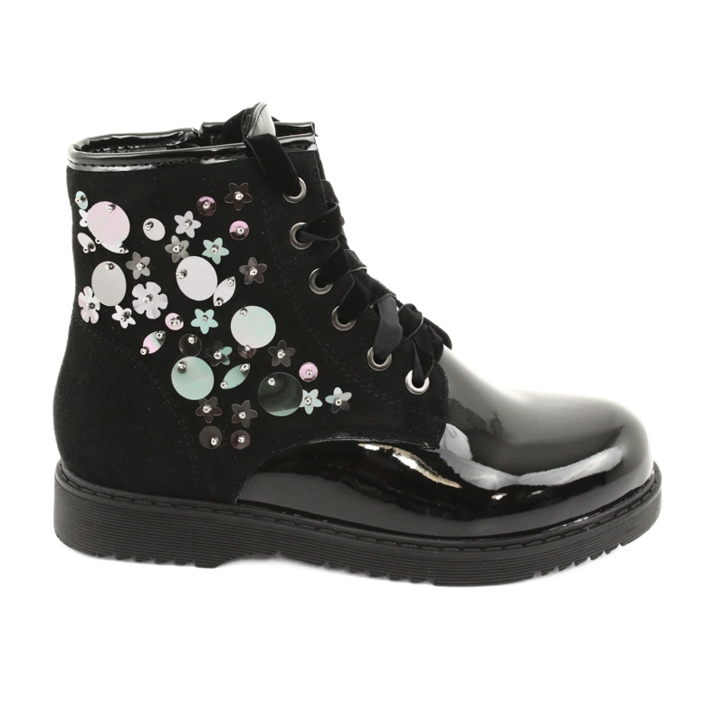 Stivali in paillettes laccate Evento 1433 nero