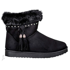 SHELOVET Mukluki con cristalli nero