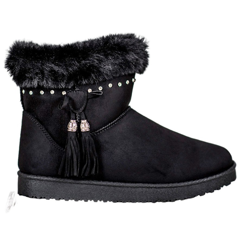 SHELOVET Mukluki con cristalli nero