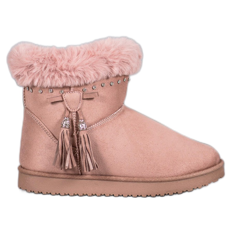 SHELOVET Mukluki con cristalli rosa