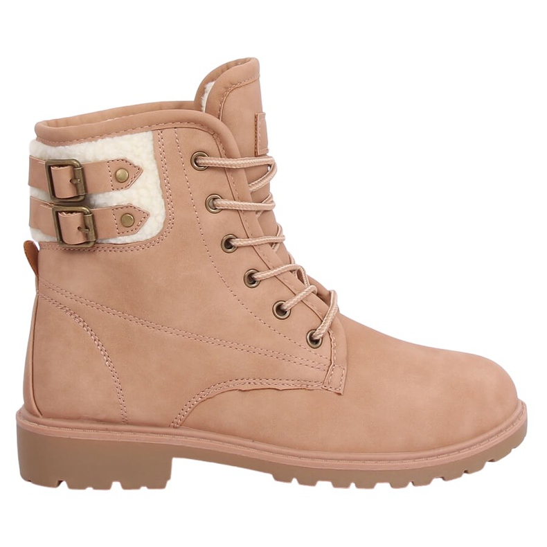 Stivali in legno da donna, beige e rosa, 1120-PA Pink