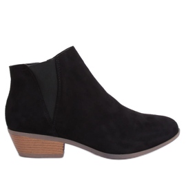 Scarpe nere con tacco basso W06-17 Black Suede nero