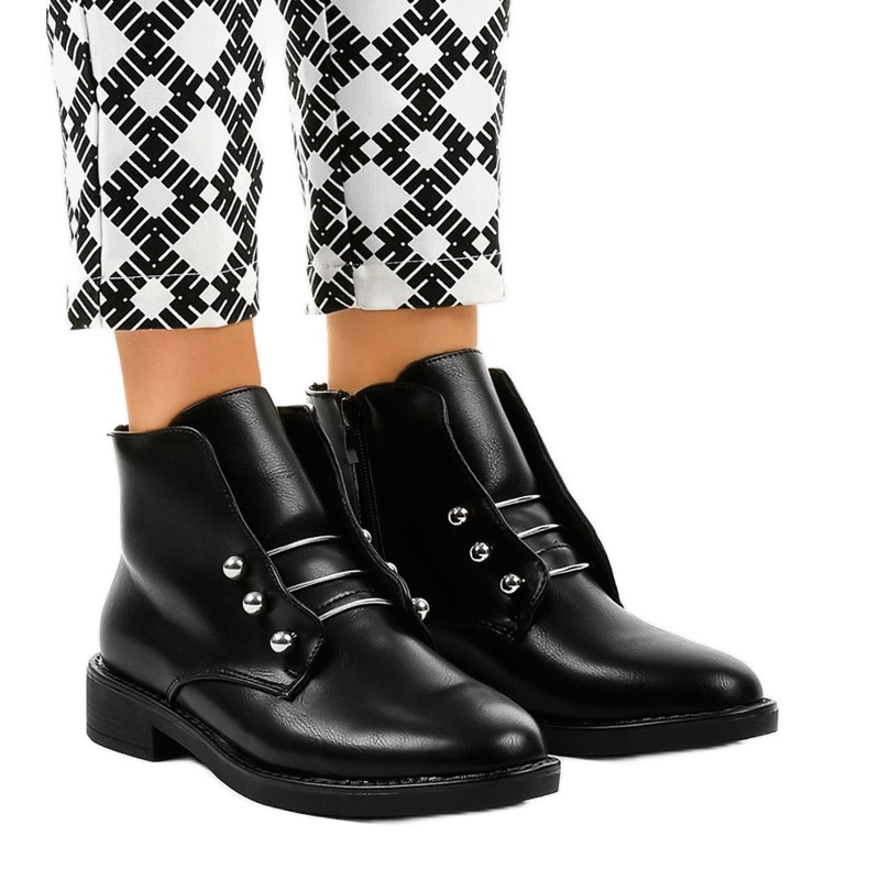 Stivali piatti da donna neri YF0535 nero