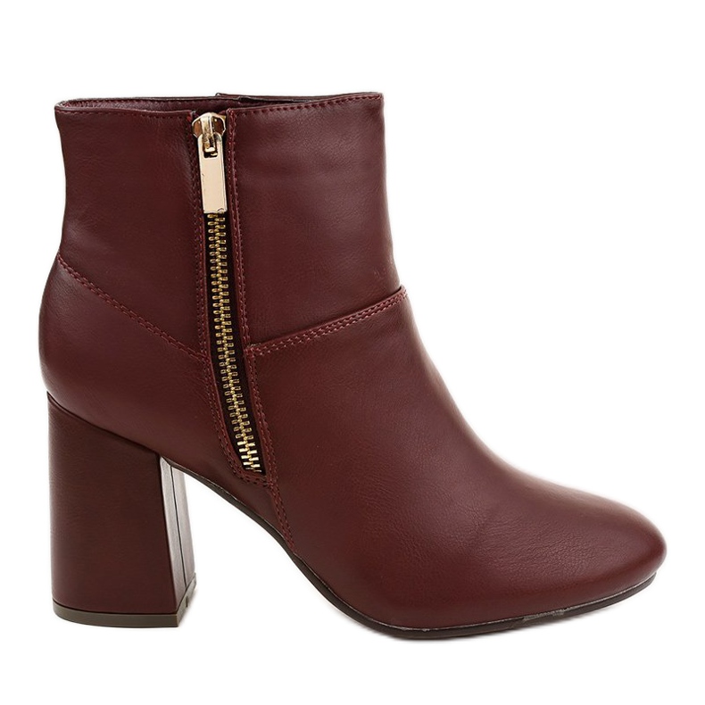 Stivali bordeaux sul palo con cerniera 7755N rosso
