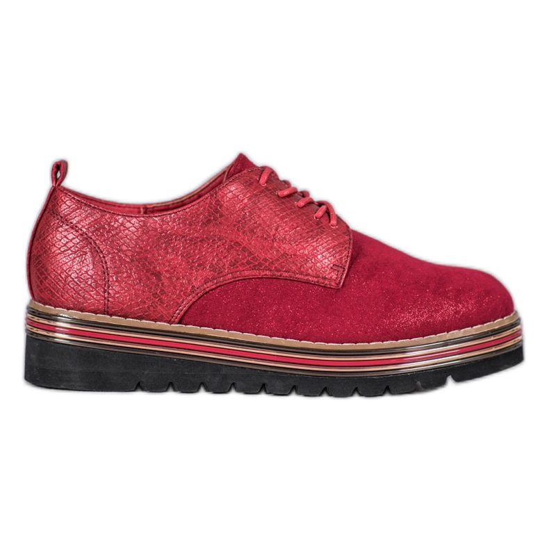 SHELOVET Scarpe sulla piattaforma con stampa serpente rosso