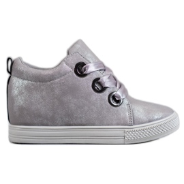 New Tlck Scarpe legate con un nastro grigio