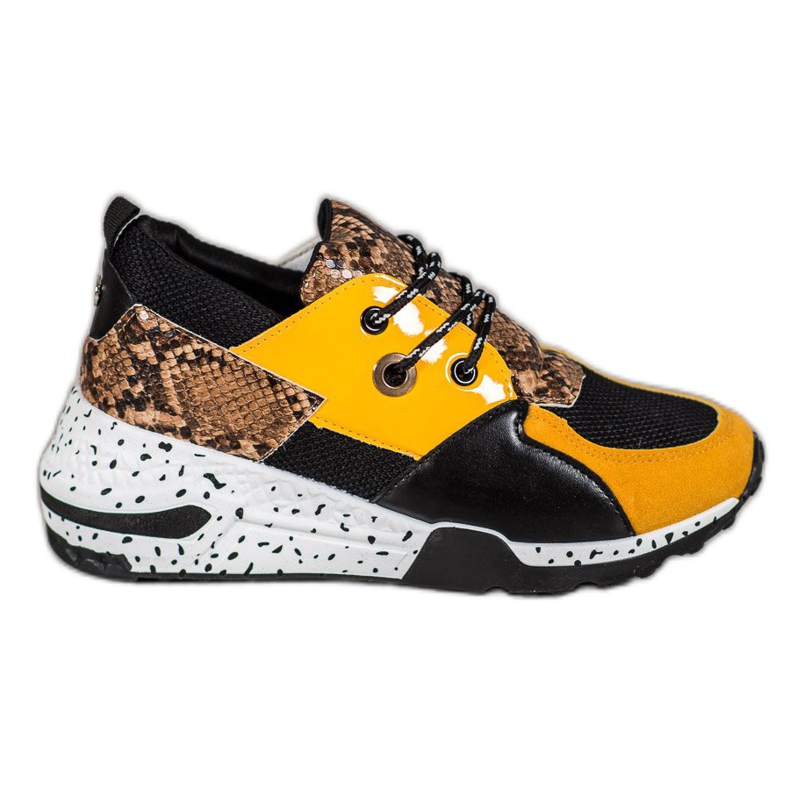 Sneakers VICES con stampa serpente multicolore giallo