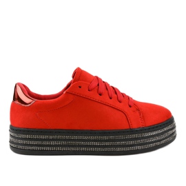 Sneakers rosse decorate da donna G280 rosso