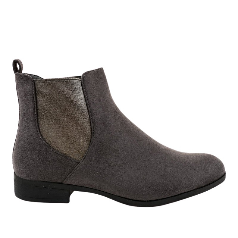 Stivali bassi in camoscio grigio con elastico 100-917BO