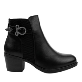 Stivaletti neri con fiocco 3765 nero
