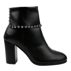 Stivaletti neri con borchie LJ007 nero