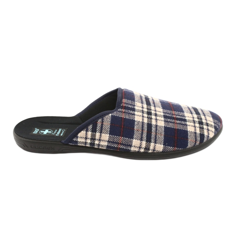 Pantofole uomo Adanex a scacchi pantofole marrone blu navy