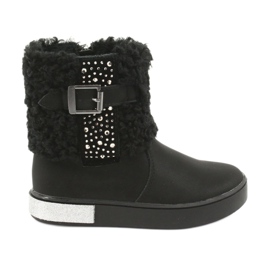 American Club Stivali per ragazze con pelliccia GC35 con paillettes nere nero
