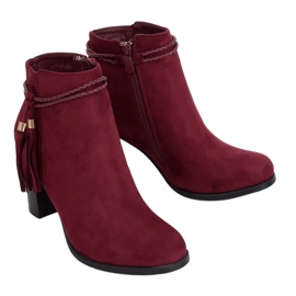 Stivali bordeaux con tacco alto VQ-31 Winered rosso