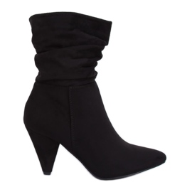 Stivali neri con tacco alto F027 Black nero