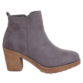 Grigio Stivali grigi con tacco largo YL96044 Grigio
