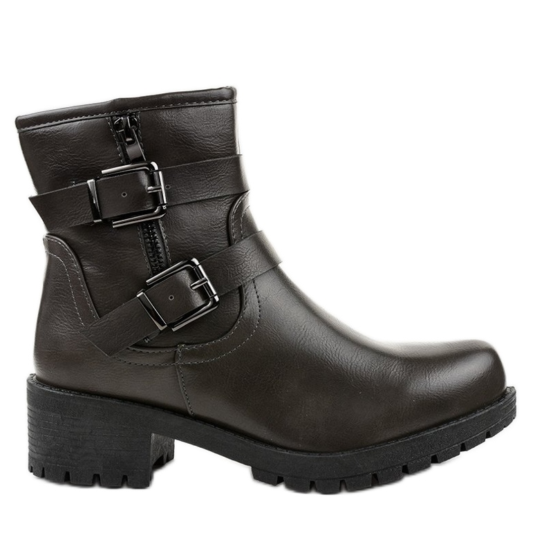 Stivali grigi con fibbie 9996-5 grigio
