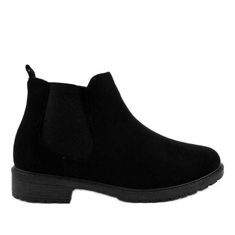 Stivali da donna piatti neri con elastico MZ-81 nero