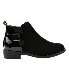 Stivaletti bassi neri da donna con fibbia HD-68 nero