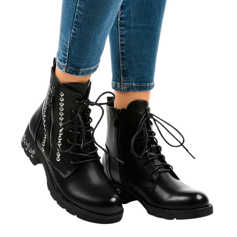 Stivali alti da donna neri con cerniera KL-602 nero