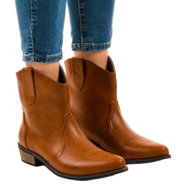 Stivaletti cammello da donna 928-1 stivali texani piatti marrone
