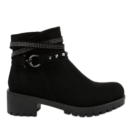 Tacco alto in camoscio nero L3058-29