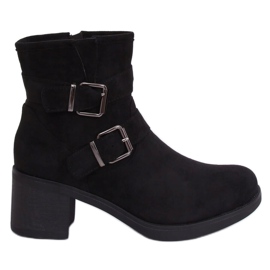 Stivali neri con tacco largo TX-1815 Black nero