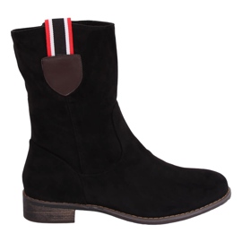 Stivali neri piatti da donna neri 99-110 Black nero