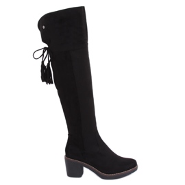 Stivali sopra il ginocchio con suola in gomma nero 8B938 Black