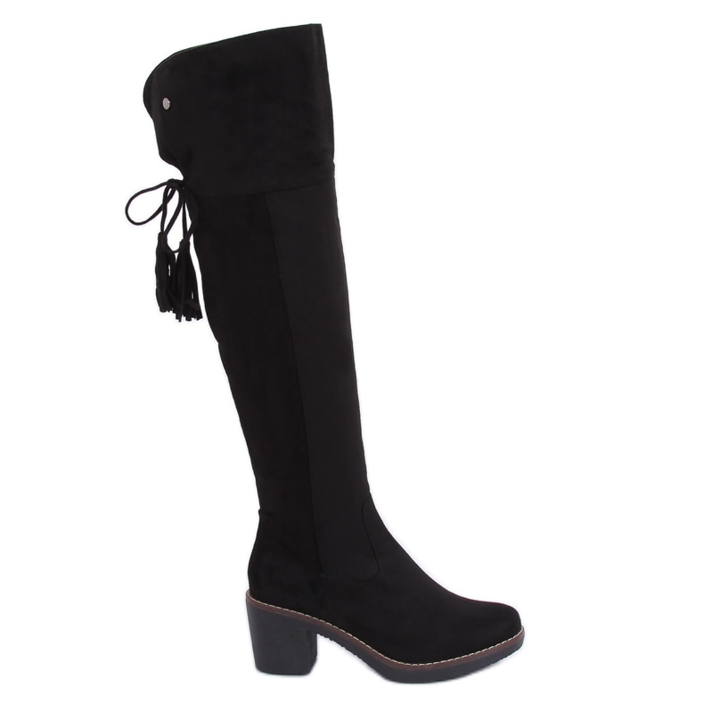 Stivali sopra il ginocchio con suola in gomma nero 8B938 Black