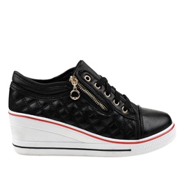 Sneakers nere sulla zeppa LT-413B-1 nero