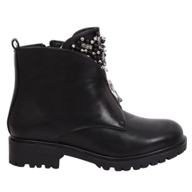 Stivali da donna neri sul protettore nero BK-37 Black