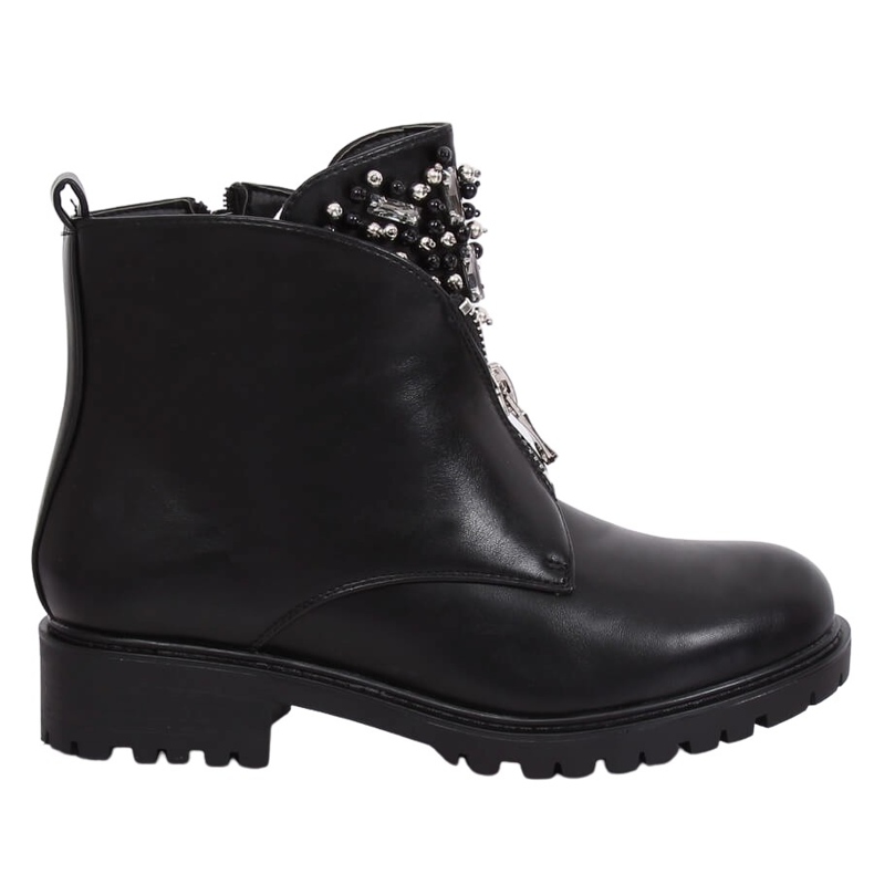 Stivali da donna neri sul protettore nero BK-37 Black