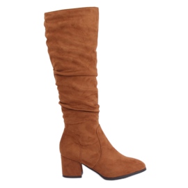 Stivali con tacco alto cammello 280 Camel marrone