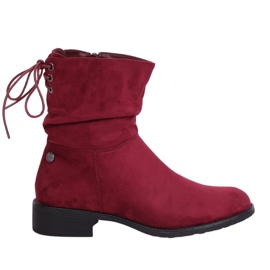 Stivaletti bassi bordeaux da donna B-09 Wine rosso