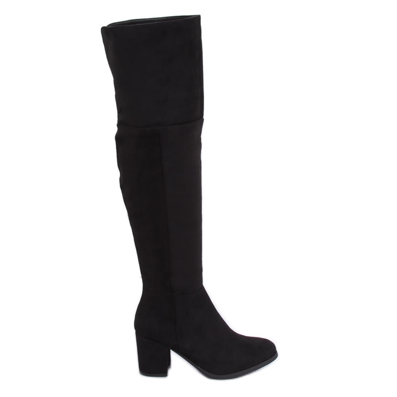 Stivali sopra il ginocchio con tacco basso nero 8B965 Black