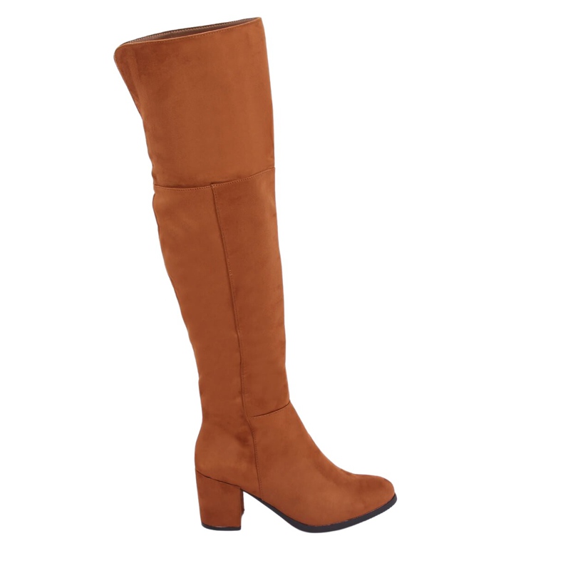 Stivali con tacco basso cammello 8B965 Camel marrone