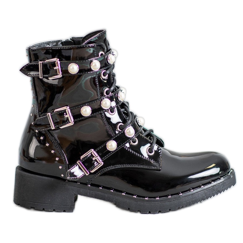 Seastar Stivali in vernice con perle nero